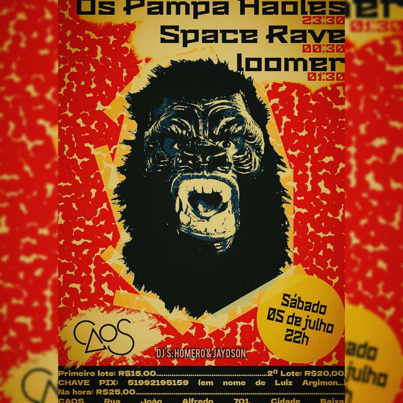 Shows com Loomer, Space Rave e Pampa Haoles + discotecagem Novo Rock Gaúcho neste sábado (5/7)