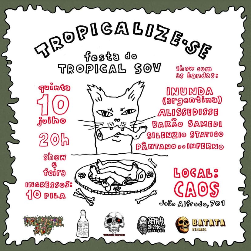 Lançamento de filme com shows de rock doido no Caos, nesta quinta-feira (10)