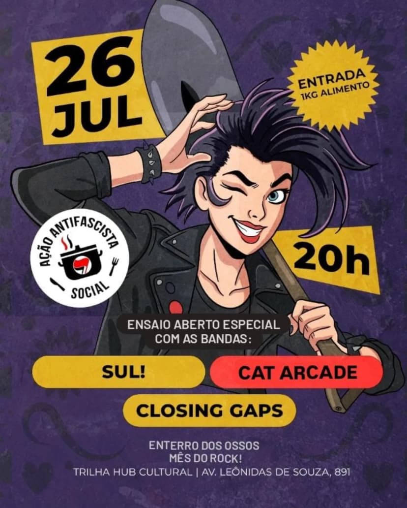 Cat Arcade, Sul! e Closing Gaps sábado (26) no Trilha